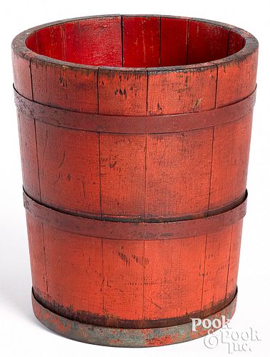 PAINTED STAVED BUCKET, 19TH
