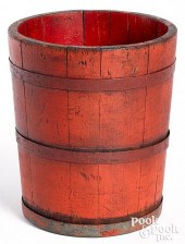 PAINTED STAVED BUCKET, 19TH C.