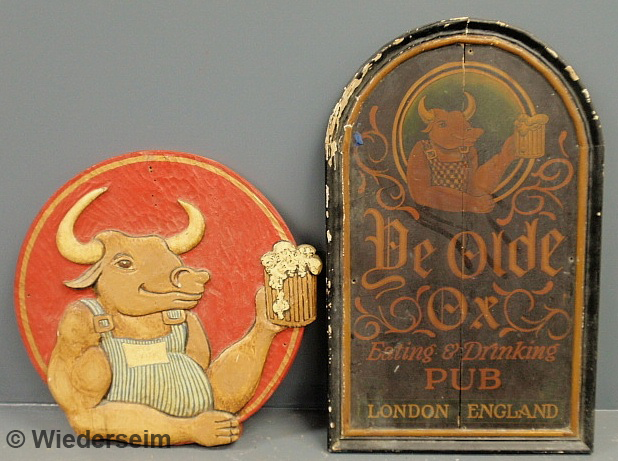 Painted tavern sign "Ye Olde Ox