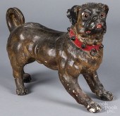 PAINTED TERRA COTTA BULLDOG, E