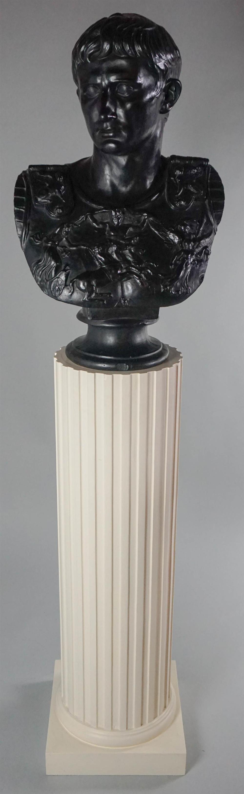 PAINTED TERRACOTTA BUST OF CAESAR