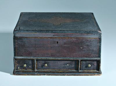 Painted three drawer mahogany