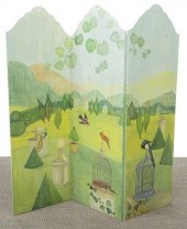 PAINTED THREE-PANEL FOLDING SC