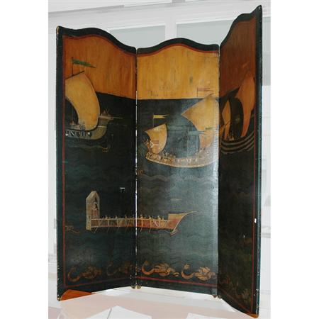 Painted Three-Panel Folding