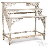 PAINTED THREE TIER PLANT STAND