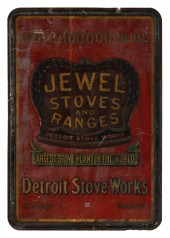 PAINTED TIN ADVERTISING SIGN "