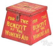 PAINTED TIN DONATION BOXPainte