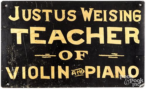 PAINTED TIN MUSIC TEACHER TRADE