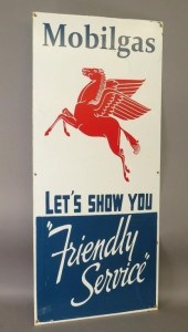 PAINTED TIN SHEET MOBILGAS SER