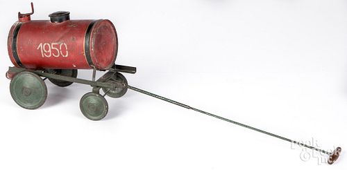 PAINTED TIN SPRINKLER TANK