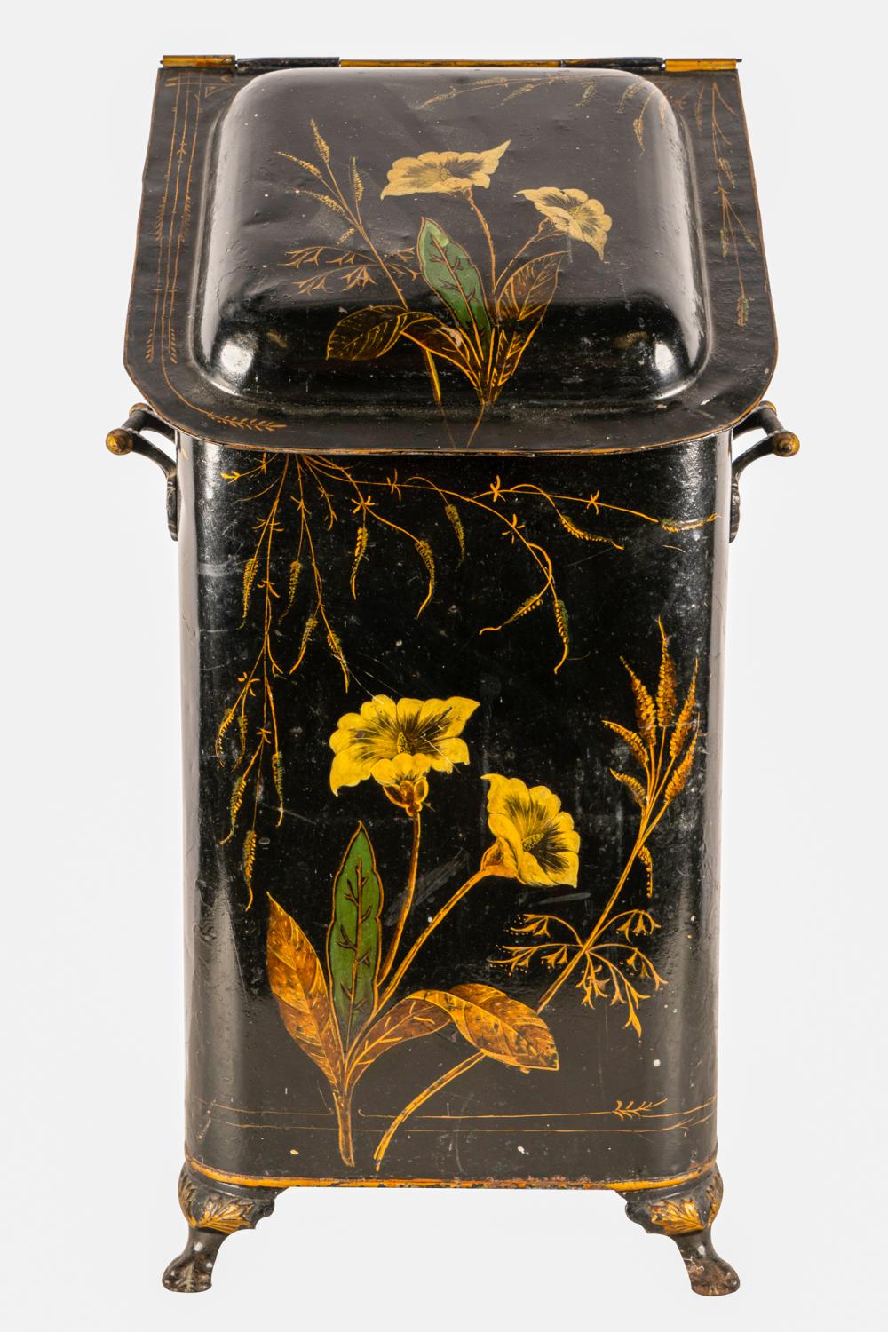 PAINTED TOLE COAL BINwith metal