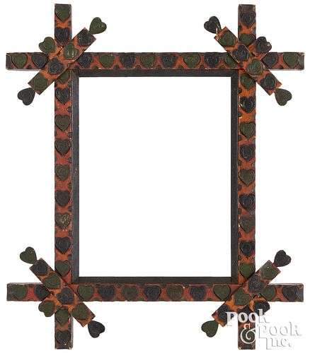 PAINTED TRAMP ART FRAME, LATE