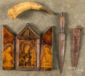 PAINTED TRIPTYCH, TOGETHER WIT