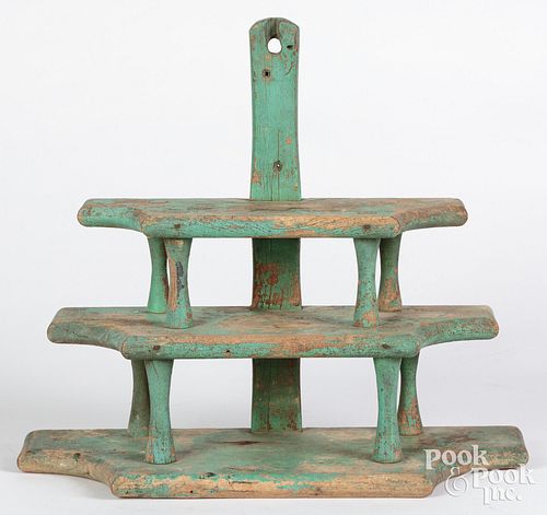 PAINTED WALNUT HANGING SHELF,