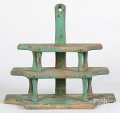 PAINTED WALNUT HANGING SHELF,