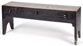 PAINTED WALNUT MORTISED BENCH,