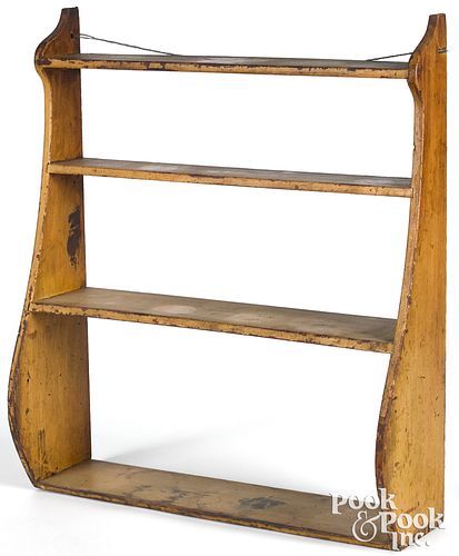 PAINTED WHALE TAIL HANGING SHELF,