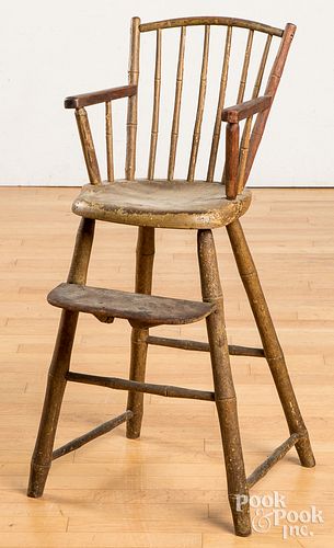PAINTED WINDSOR HIGHCHAIR, EARLY
