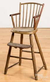 PAINTED WINDSOR HIGHCHAIR, EAR