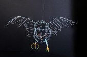 PAINTED WIRE BIRD SCULPTURE SI