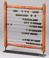 PAINTED WOOD ABACUS, 19TH C.,