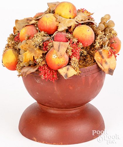 PAINTED WOOD AND COMPOSITION BOWL