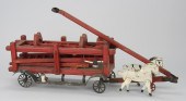 PAINTED WOOD AND METAL HORSE-D