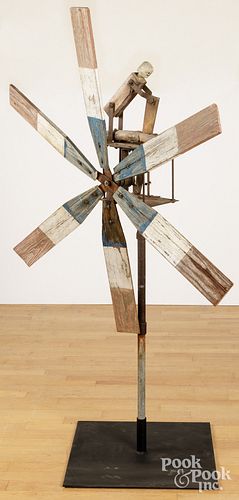 PAINTED WOOD AND METAL SAWER