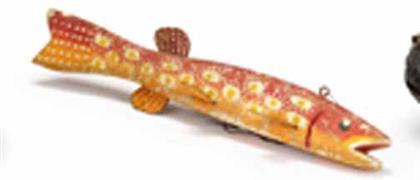 Painted wood and tin Ice fishing