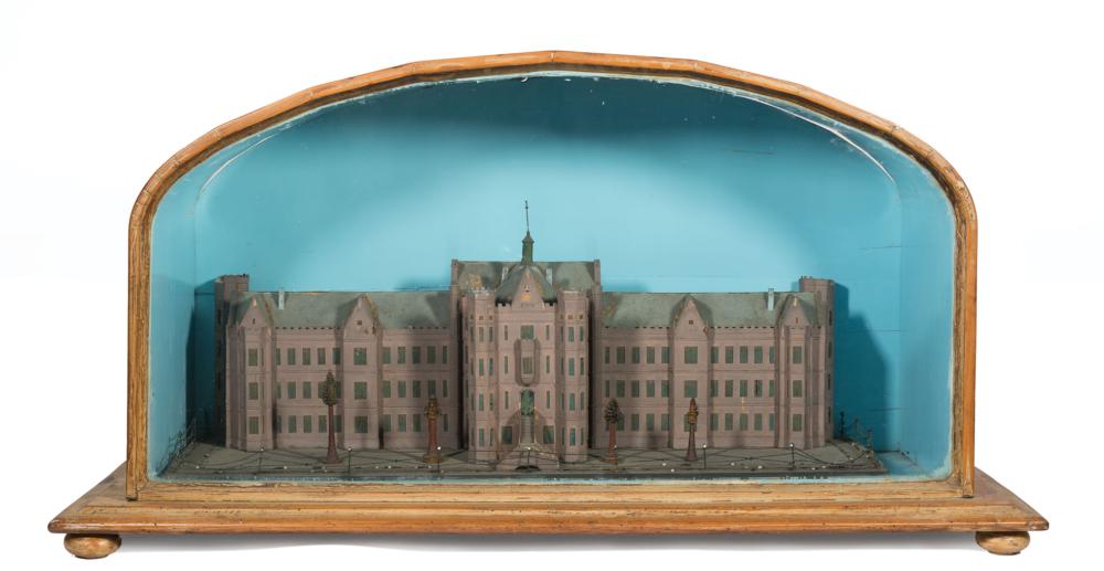 PAINTED WOOD ARCHITECT'S MODEL OF A