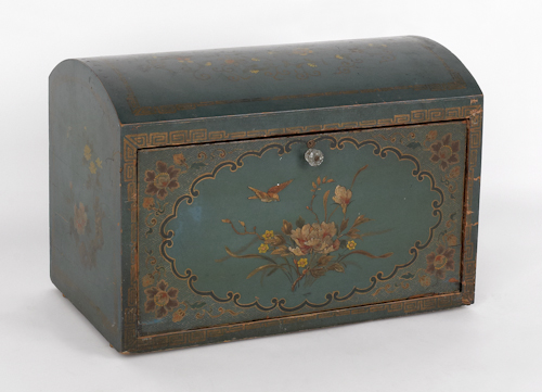Painted wood bread box 20th c.