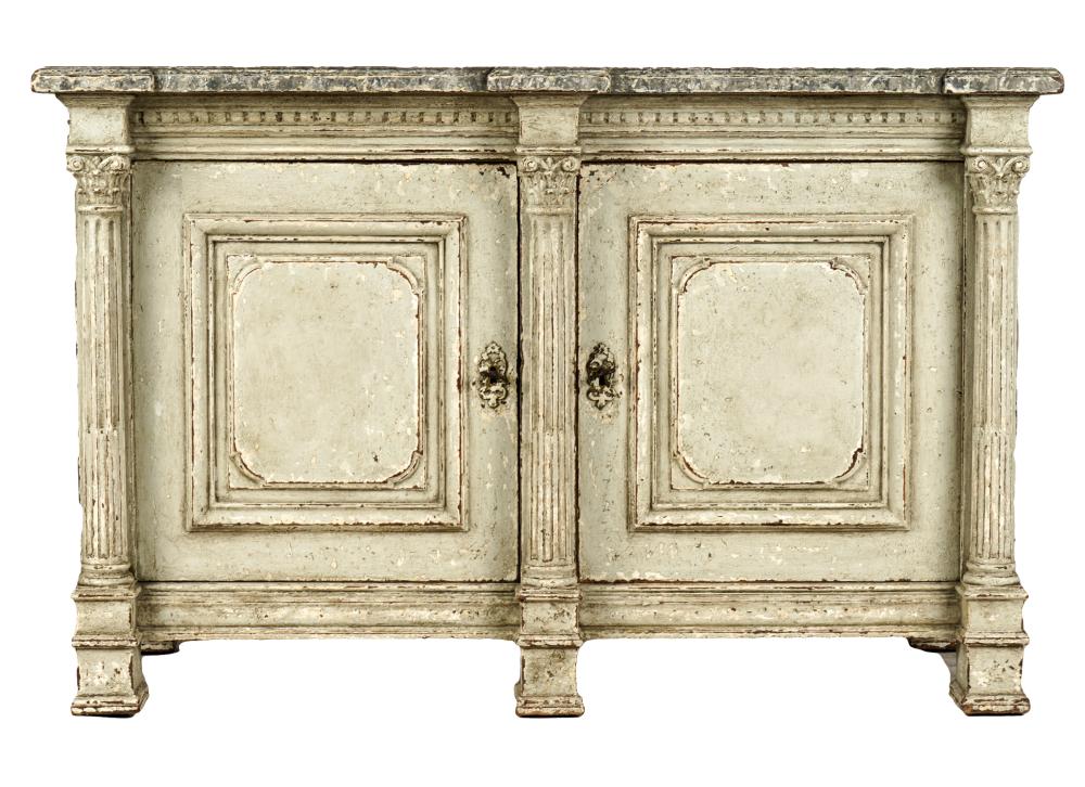 PAINTED WOOD BUFFETwith faux marble