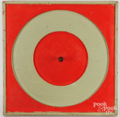 PAINTED WOOD BULLSEYE WALL HAN