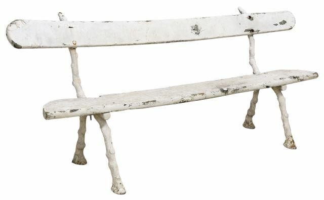 PAINTED WOOD & CAST IRON