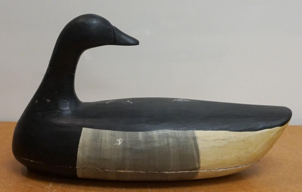 PAINTED WOOD DUCK DECOY, SIGNED ROB