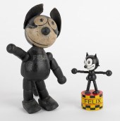 Painted wood Felix the Cat joi