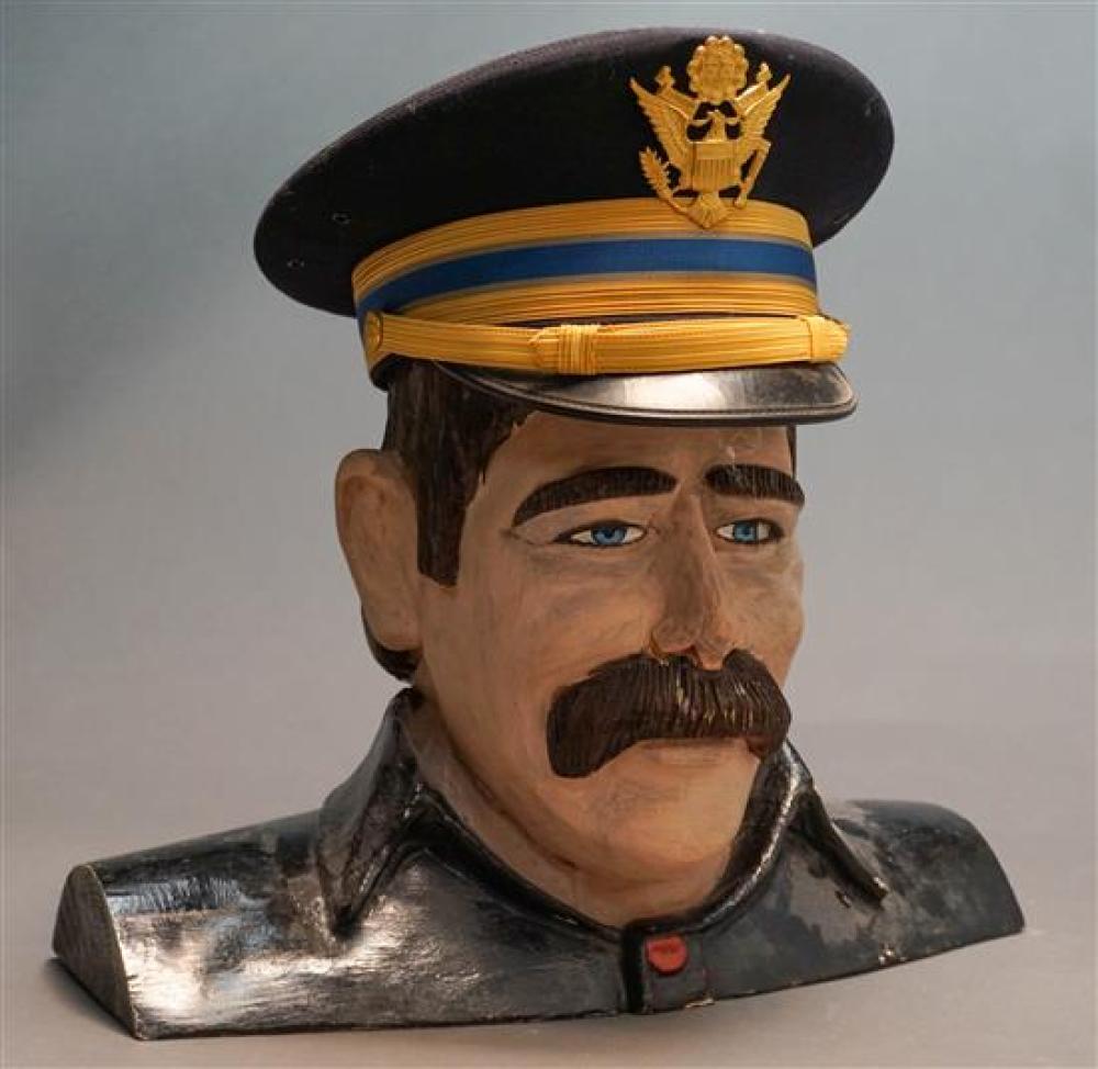 PAINTED WOOD FIGURE OF A COMMANDER,