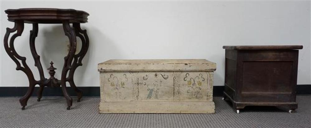 PAINTED WOOD LIFT TOP CHEST, A