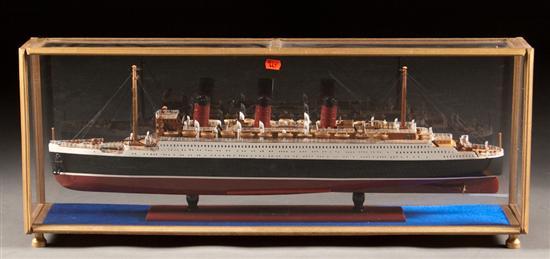 Painted wood model of the ocean