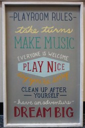 PAINTED WOOD PLAYROOM RULES SI