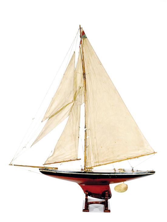 Painted wood pond yacht early