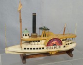 Painted wood pull toy model of