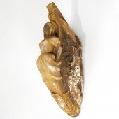 PAINTED WOOD SHIP'S FIGUREHEAD