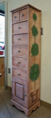 PAINTED WOOD TALL HOSIERY CHES