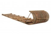 PAINTED WOOD TOBOGGAN SLEDunma