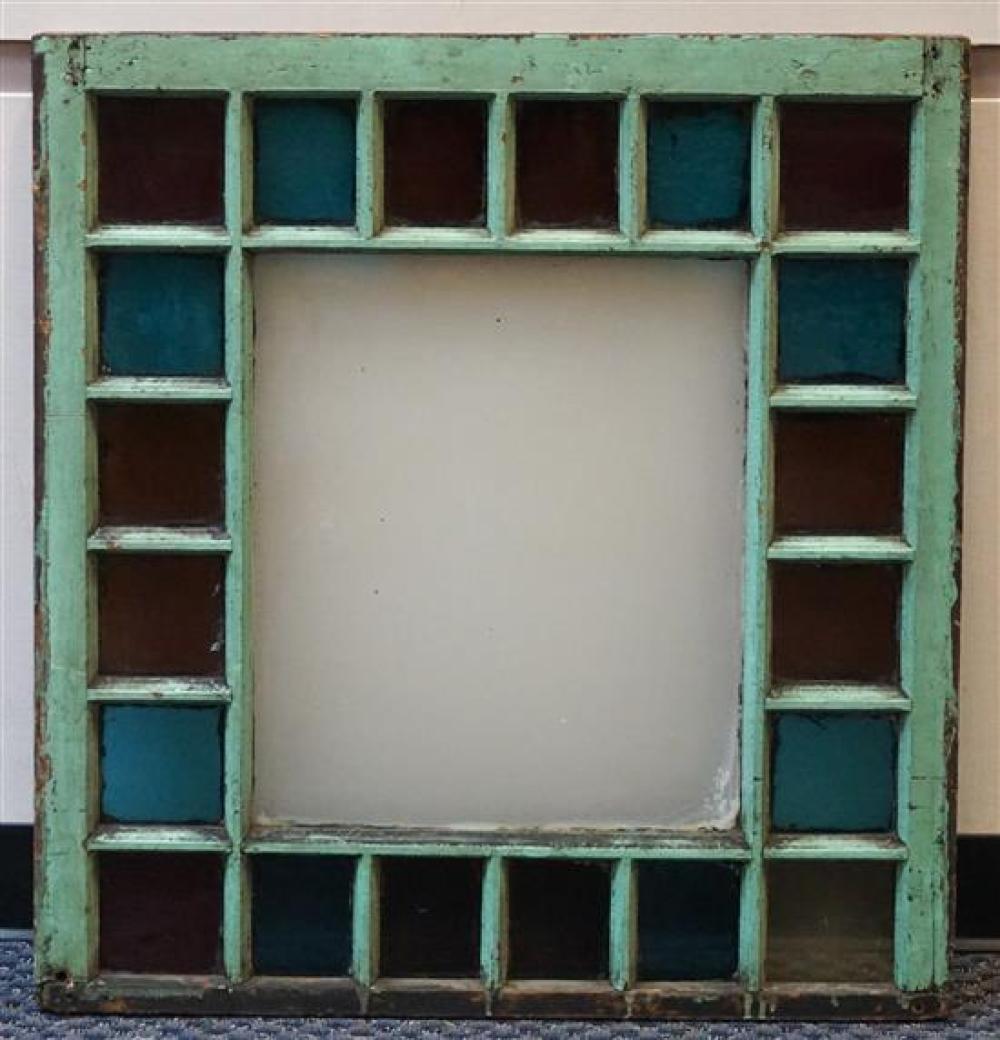 PAINTED WOOD WINDOW PANE MIRROR, 32