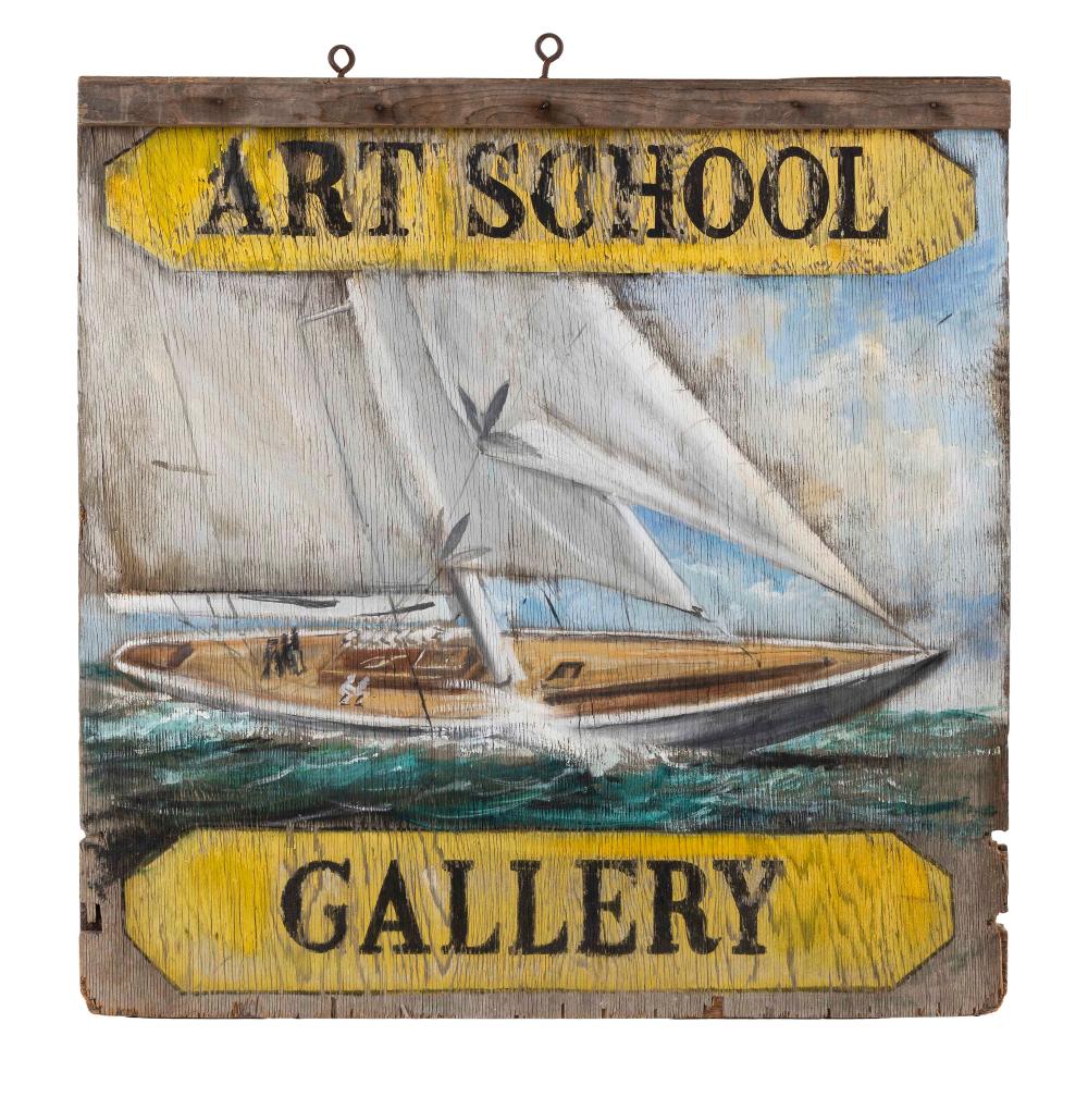 PAINTED WOODEN "ART SCHOOL/GALLERY"