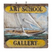 PAINTED WOODEN "ART SCHOOL/GAL