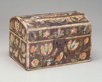 Painted wooden box, cut nail