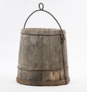 PAINTED WOODEN BUCKET WITH FOR